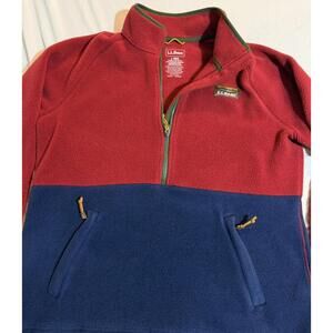 L.L. Bean Womens Half Zip Fleece Pullover Sweater Size Large Regular